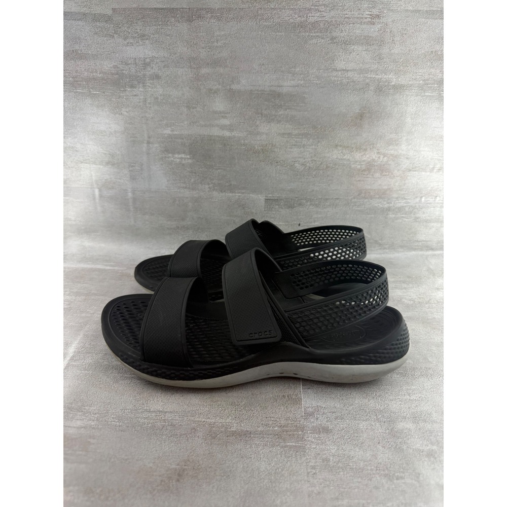 Crocs LiteRide 360 Sandals Women Sz 7 Black Grey Comfort Strappy 206711 - Picture 3 of 11